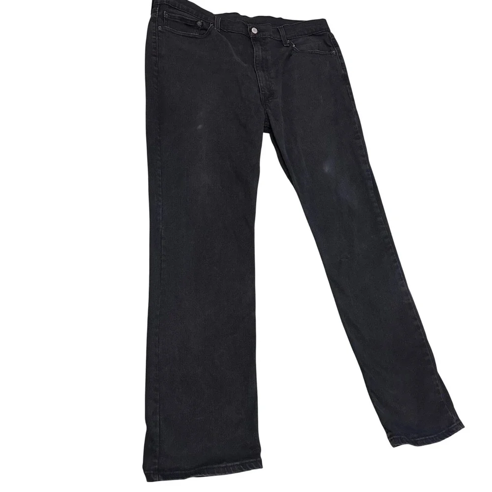 Levis 514 Straight‎ Fit Jeans Mens W40 L32 Faded Black Denim Pants 00514-0403